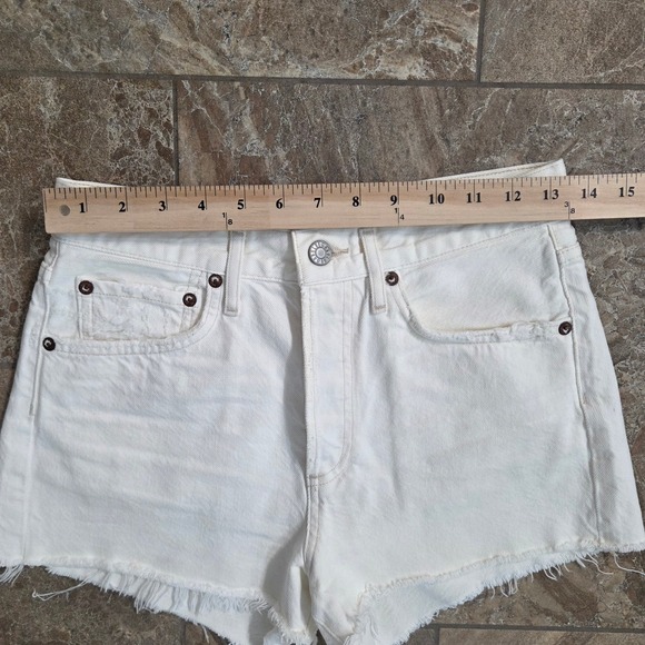 AGOLDE Parker High Rise White Denim Cutoff Shorts A026B-1183 Size 24 - Picture 2 of 8